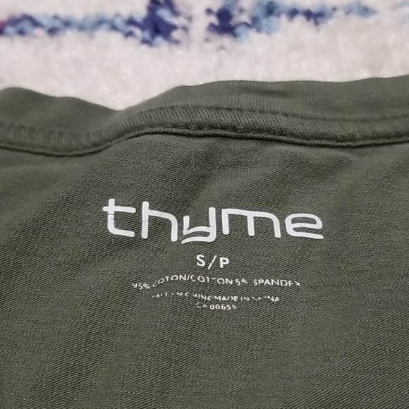 Thyme Maternity green tank top - Picture 3 of 4